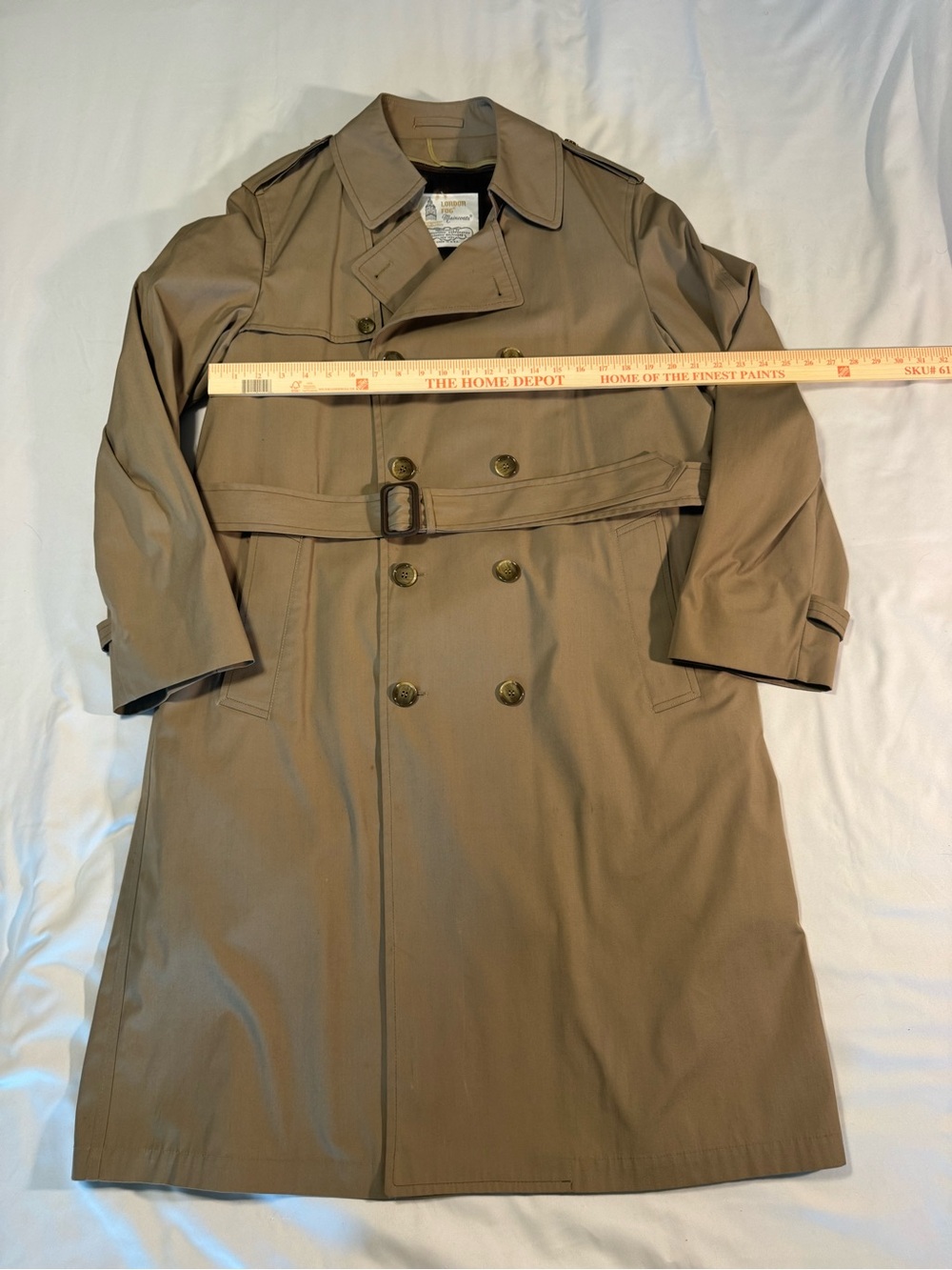 London Fog Tan Double-Breasted Trench Coat